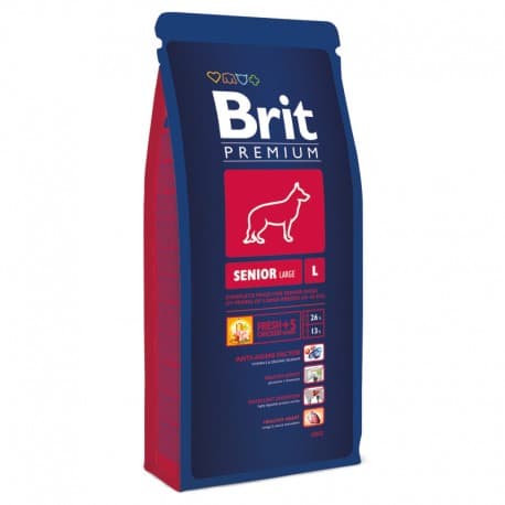 Брит 15кг Brit Premium Senior L для пожилых собак крупных пород, 
