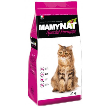 MAMYNAT Корм для взрослых кошек с Говядиной обезвоженное мясо (35% из которого говядина 14%), 20 кг