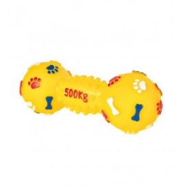 Игрушка виниловая TRIXIE для собаки "Гантель" со звуком, диаметр 15 см