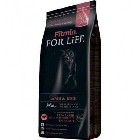 Сухой корм Fitmin For Life LAMB & RICE для взрослых собак всех пород, с ягненком и рисом (3 кг)