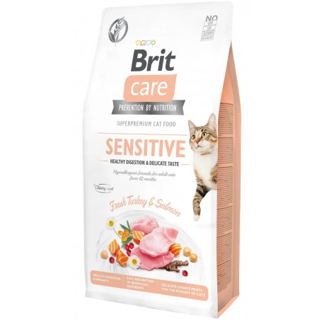 Брит 7кг Care Cat Lilly Sensitive Digestion беззерновой, для кошек с чувств. пищеварением 