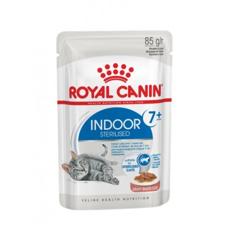 Влажный корм ROYAL CANIN Indoor Sterilised +7 in Gravy, кусочки в соусе (85 г)