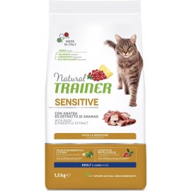 Сухой корм Trainer Natural для взрослых кошек с чувствительным пищеварением старше 1 года, с уткой