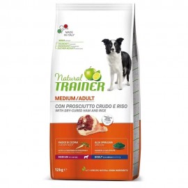 Сухой корм Trainer Natural для взрослых собак средних пород до 30 кг и старше 12 мес, с сыровяленой ветчиной (12 кг)