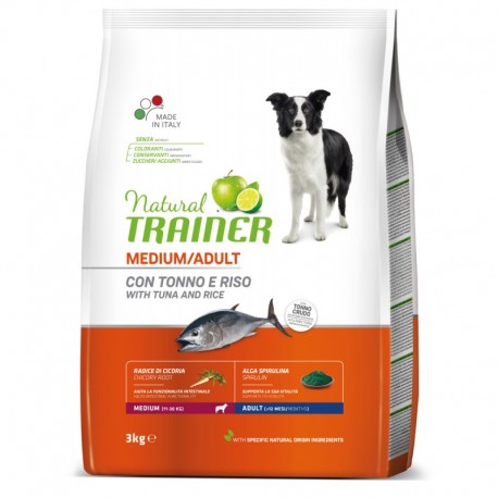Сухой корм Trainer Natural для взрослых собак средних пород до 30 кг и старше 12 мес, с тунцом (12 кг)