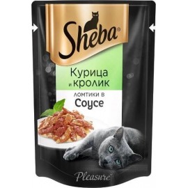 Влажный корм Sheba ломтики в соусе, курица и кролик (0,085 кг)