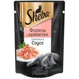 Влажный корм Sheba ломтики в соусе, форель и креветки (0,085 кг)
