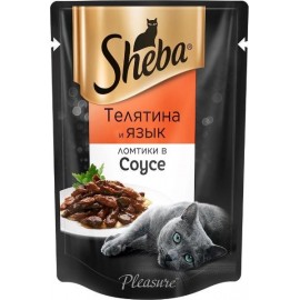 Влажный корм Sheba ломтики в соусе, телятина и язык (0,085 кг)