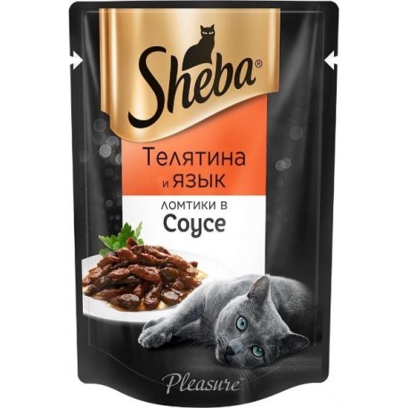 Влажный корм Sheba ломтики в соусе, телятина и язык (0,085 кг)
