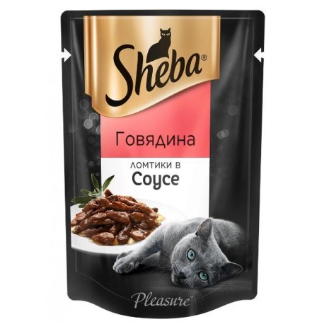 Влажный корм Sheba ломтики в соусе, говядина (0,085 кг)