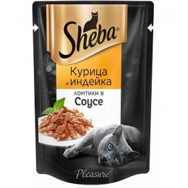 Влажный корм Sheba ломтики в соусе, курица и индейка (0,085 кг)