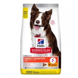 Сухой корм Hills Science Plan Perfect Digestion для ср. собак идеал. пищеварение, с кур. и кор. рисом (2,5 кг)