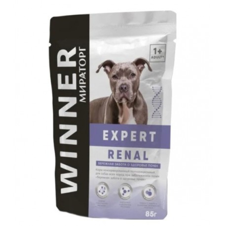 Корм влажный Winner Expert Renal для собак всех пород при заболеваниях почек, 85 гр