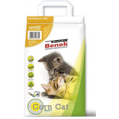 Наполнитель для кошек Super Benek Corn Cat кукурузный, 14 л