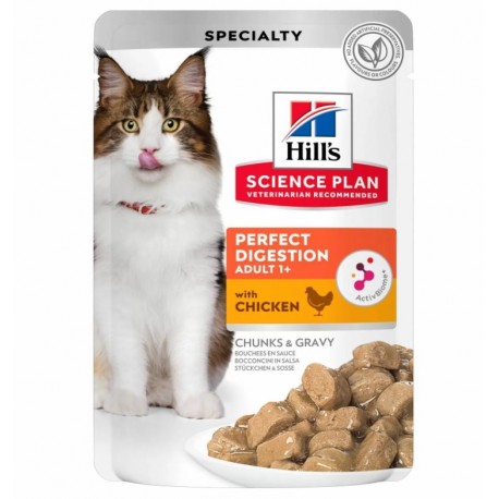 Пауч Hill's Science Plan PERFECT DIGESTION для взрослых кошек, с курицей 0,085 кг 