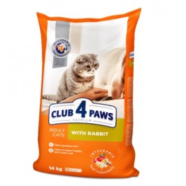 Сухой корм Club 4 Paws Премиум для взрослых кошек, с кроликом 14 кг