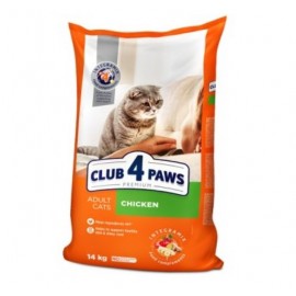Сухой корм Club 4 Paws Премиум для взрослых кошек, с курицей 14 кг