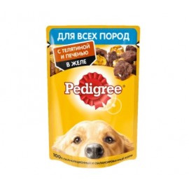 Влажный корм для собак всех пород Pedigree телятина и печень (100гр.)