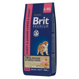 Брит 15кг Brit Premium Junior для молодых собак крупных пород, 