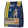 Корм брит 1кг Brit Premium Junior M для молодых собак средних пород (2-12 мес)