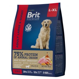 Сухой корм Brit Premium Adult L-XL для взрослых собак крупных и гигантских пород (3кг)