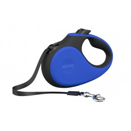 Поводок-рулетка для собак XCHO лента 5м (синий/черный) до 15 кг