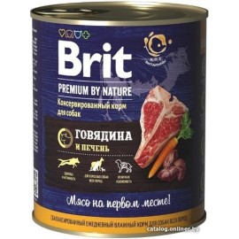 Брит Консервы д/собак Brit Premium RED MEAT&LIVER Говядина и печень, 850г