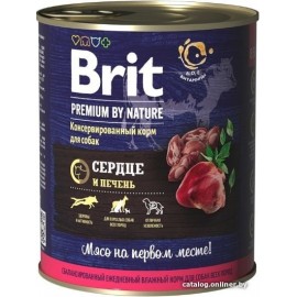 Брит Консервы д/собак Brit Premium HEART&LIVER Сердце и печень, 850г