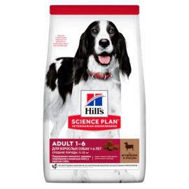 Сухой корм Hill's Science Plan для взрослых собак средних пород, с ягненком и рисом