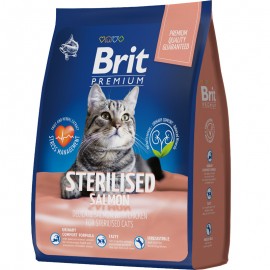 Сухой корм Brit Premium Cat Sterilised Salmon для кастрированных котов, с лососем (1,5 кг)