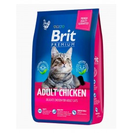 Брит 8кг NEW Premium Cat Adult Chicken д/взр. кошек с мясом курицы и кур.печенью 