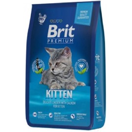 Брит 8кг NEW Premium Cat Kitten с курицей в лососевом соусе д/котят 