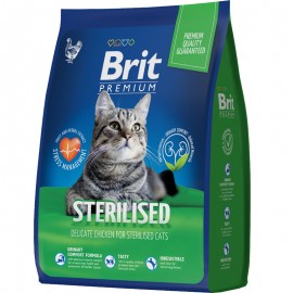 Брит 1,5кг NEW Premium Cat Sterilised курица и печень для кастрир.котов 