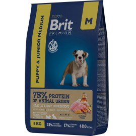 Брит 8кг Brit Premium Junior M для молодых собак средних пород (2-12 мес), 