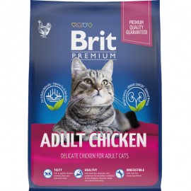 Брит 300г NEW Premium Cat Adult Chicken д/взр. кошек с мясом курицы и кур.печенью