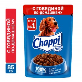 Пауч Chappi для взрослых собак Сытный обед курочка аппетиная (100г)