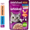 Влажный корм Whiskas Аппетитный микс для взрослых кошек, с лососем и креветками в сливочном соусе (0,075 кг)