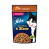 Влажный корм Felix Sensations для взрослых кошек, с курицей в желе с морковью 75 гр