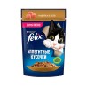 Влажный корм Felix Аппетитные кусочки для взрослых кошек, с индейкой в желе 75 гр
