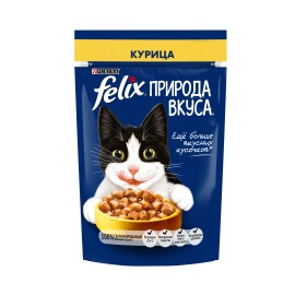 Влажный корм Felix Природа вкуса для взрослых кошек, с курицей в соусе 75 гр