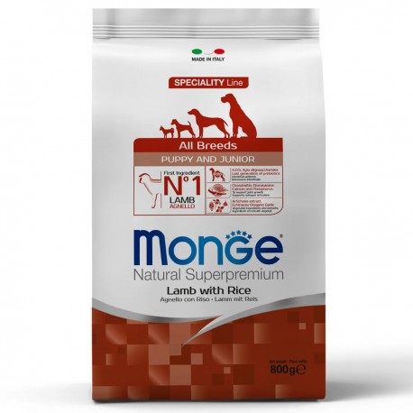 Monge Dog PFB Puppy & Junior Lamb&Rice 30/18 корм для щенков всех пород ягненок и рис 800г 