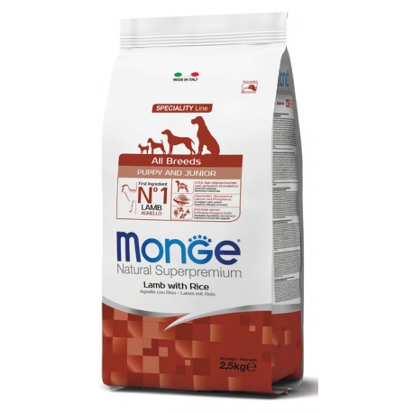 Monge Dog PFB Puppy & Junior Lamb&Rice 30/18 корм для щенков всех пород ягненок и рис 2,5 кг 