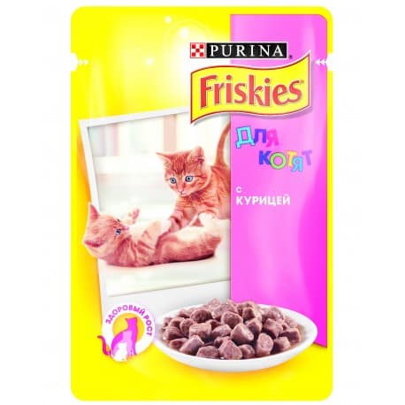 FRISKIES консервы с курицей в подливе для котят (0,1 кг.)