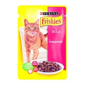 FRISKIES консервы с говядиной в желе для взрослых кошек (0,1 кг.)