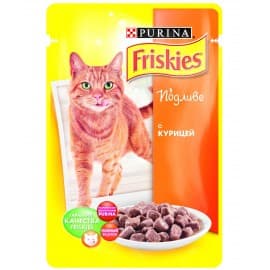 FRISKIES консервы с курицей в подливе для взрослых кошек (0,1 кг.)