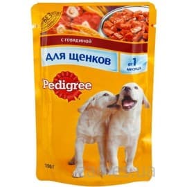 Влажный корм для собак Pedigree Для щенков с говядиной (100гр.)