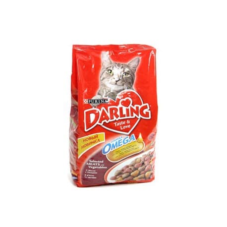 Darling. Корм сухой полнорационный для взрослых кошек с мясом по-домашнему и овощами (2 кг.)