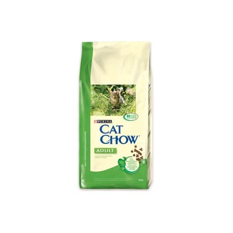Cat Chow Корм сухой полнорационный для взрослых кошек с кроликом и добавление печени (15 кг.)