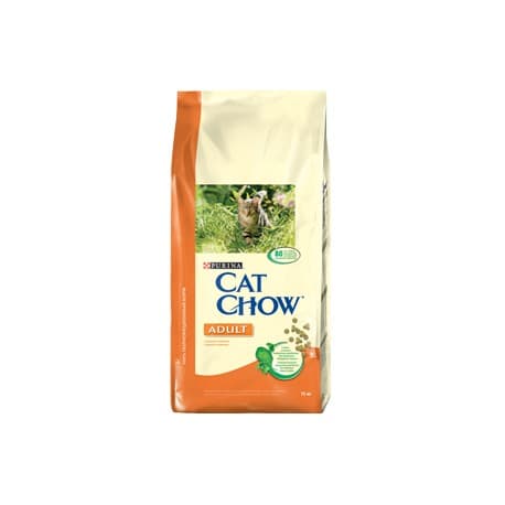 Cat Chow Корм сухой полнорационный для взрослых кошек с курицей и индейкой (15 кг.)
