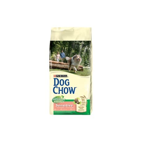 Dog Chow Корм сухой полнорац., для взрослых собак c чувств. кожей и чувств. пищеварен., с лососем (14 кг.)